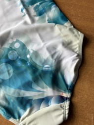 Гимнастический купальник &quot;Полянка&quot;. Голубой.