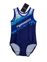 Купальник гимнастический. Мужской. "#gymnastics" . Окантовка - василёк.