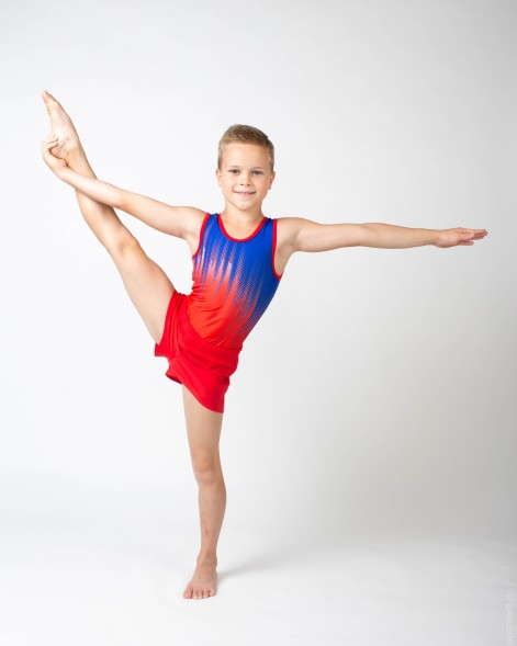 Купальник гимнастический мужской &quot;Крис&quot;. Красный/Синий.   