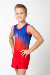 Купальник гимнастический мужской "Крис". Красный/Синий.