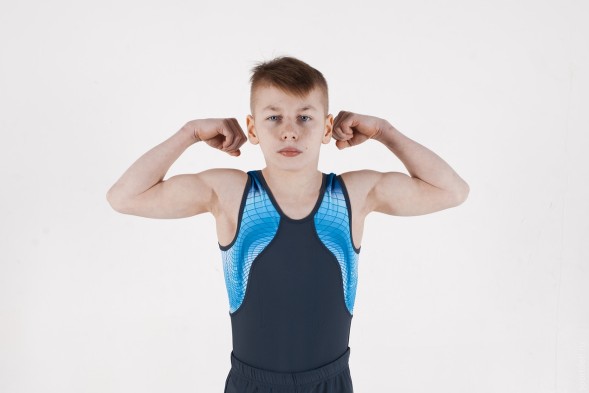 Купальник гимнастический. Мужской. &quot;Мегаполис&quot;.  Серый.