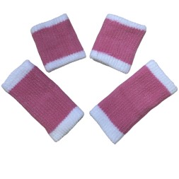 Напульсники х/б. Розовый/белый  Цена за 1 пару. Арт.2