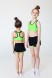 Комплект (Топ+шорты). Зеленый неон. 