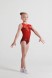 Гимнастический купальник &quot;Россия. Хохлома&quot;. Красный. Женский.  