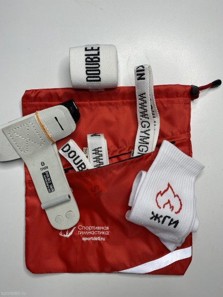 Мешочек для гимнастических накладок и для мелочей &quot;Гимнаст&quot;.  Красный