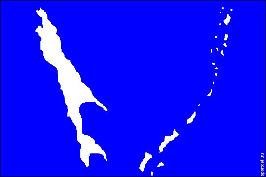 Дизайн Сахалин (на белый купальник методом сублимации наносится цвет бирюза, он менее яркий чем у шорт, трико и у канта купальника). Спереди купальника - острова белого цвета и герб (наносятся тоже методом печати - сублимация). 