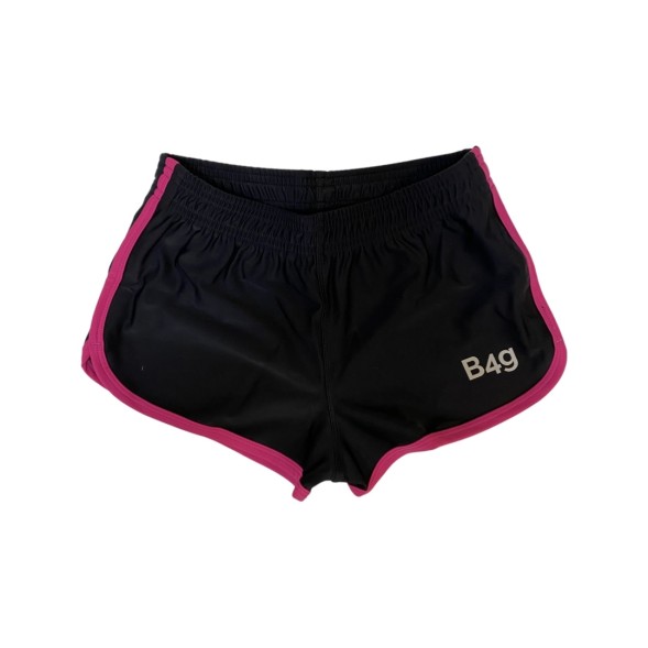 Шорты спортивные. Черные. Окантовка розовая. 