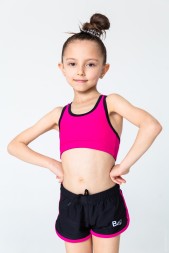 Шорты спортивные. Черные. Окантовка розовая. 