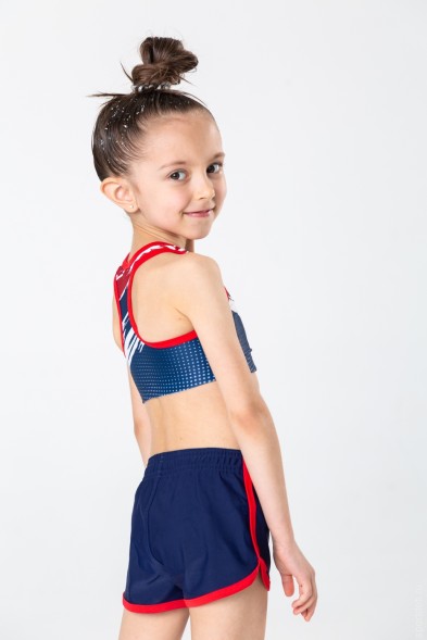 Шорты спортивные. Темно-синие. Окантовка красная.