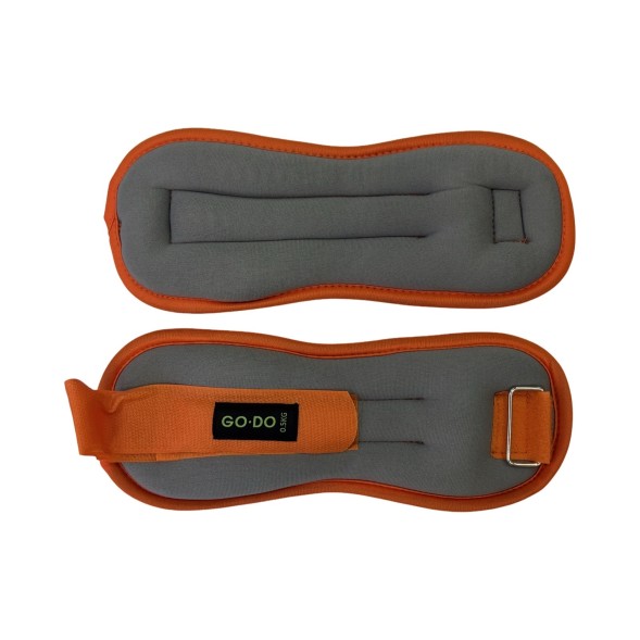 Утяжелители по 0,5 кг. 1 пара. Серый/оранжевый