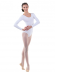 Купальник гимнастический. Белый. Длинный рукав.  SOLO.