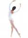 Купальник гимнастический. Белый. Длинный рукав.  SOLO.