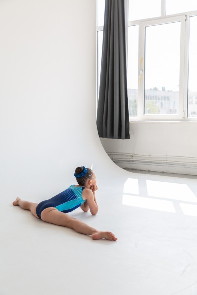 Гимнастический купальник Электра. Голубой