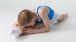 Гимнастический купальник мужской "Галактика". Голубой.