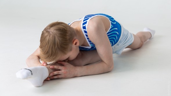 Гимнастический купальник мужской &quot;Галактика&quot;. Голубой. 