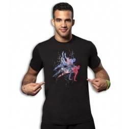 Футболка  мужская (черная). Спортивная гимнастика. Размер XS