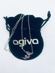 Кулон &quot;Гимнастка&quot;. Розовые стразы. 