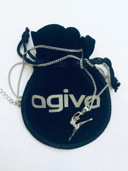 Кулон &quot;Спортивная гимнастика&quot;. Белые стразы.  