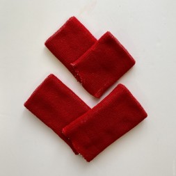 Напульсники х/б. Красные.  Цена за 1 пару. Арт.1. Длина 13 см