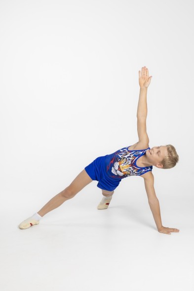 Купальник гимнастический мужской &quot;Джунгли&quot;. Василек