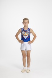 Купальник гимнастический мужской "Джунгли". Василек