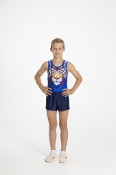 Купальник гимнастический мужской "Джунгли". Василек