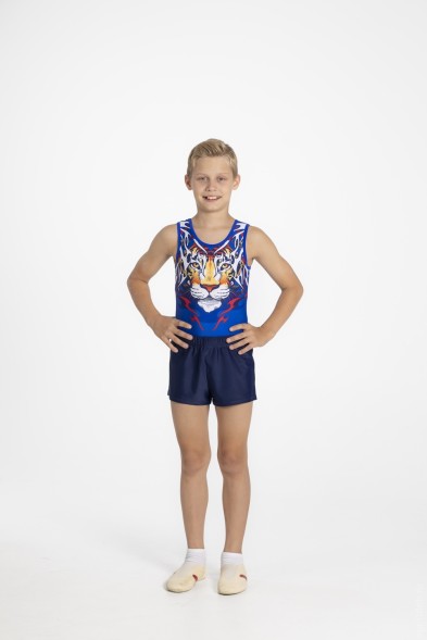 Купальник гимнастический мужской &quot;Джунгли&quot;. Василек