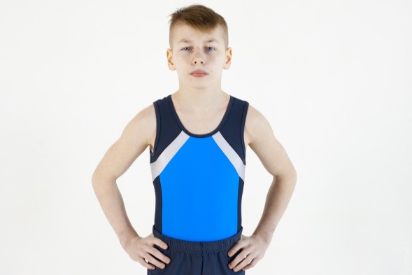 Купальник гимнастический. Мужской. &quot;Триумф&quot;.    Серый/голубой. 