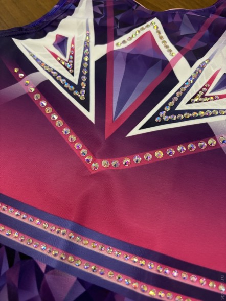 Гимнастический купальник Малахитовая шкатулка. Аметист