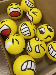 Эспандер кистевой мяч ПУ, 6,3 см (смайлик)