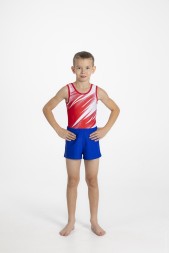 Купальник гимнастический мужской Космос. Красный/белый