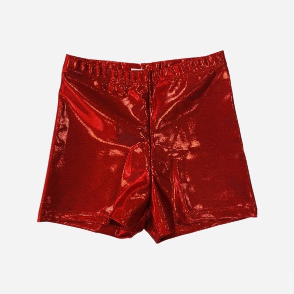 Шорты блестящие. Красные