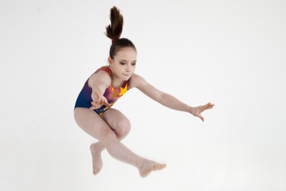 Гимнастический купальник &quot;Звезды&quot;.  Сиреневый.