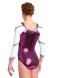 Гимнастический купальник для выступлений &quot;Эддисон&quot;. Сливовый. Длинный рукав.  