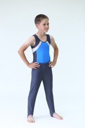 Купальник гимнастический. Мужской. &quot;Триумф&quot;. Темно-синий/голубой.  