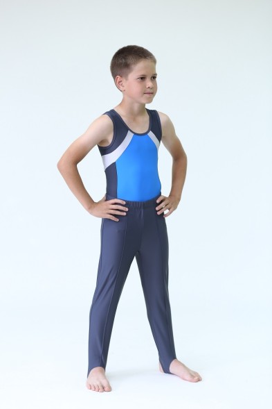 Купальник гимнастический. Мужской. &quot;Триумф&quot;. Темно-синий/голубой.  