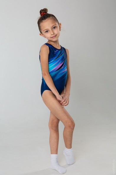 Гимнастический купальник Космос. Темно-синий