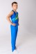 Гимнастическое трико.  Голубое (2). С силиконовой лентой
