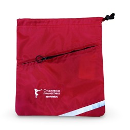 Мешочек для гимнастических накладок и для мелочей "Гимнастка".  Красный