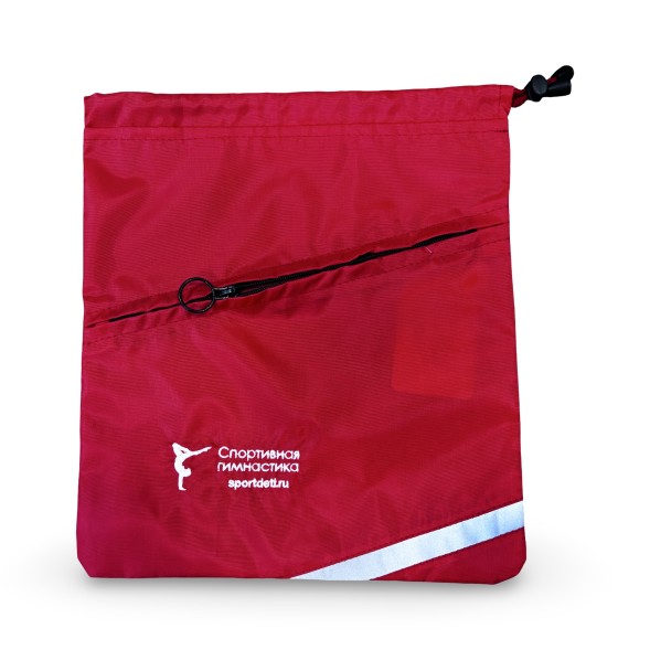 Мешочек для гимнастических накладок и для мелочей "Гимнастка".  Красный