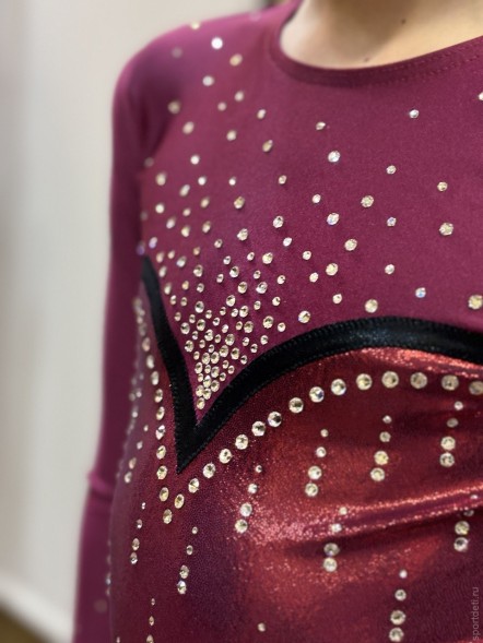 Гимнастический купальник для выступлений. Арт. NEYLA/1/ Рост 140