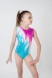 Гимнастический купальник &quot;Эллиса&quot;. Голубой/розовый белый