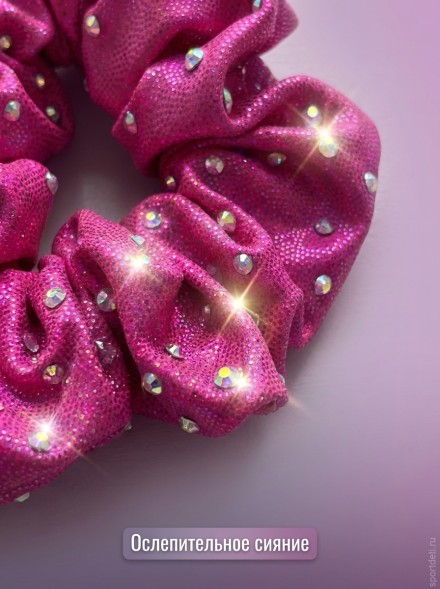 Резинка для волос со стразами для гимнастики и танцев, розовая