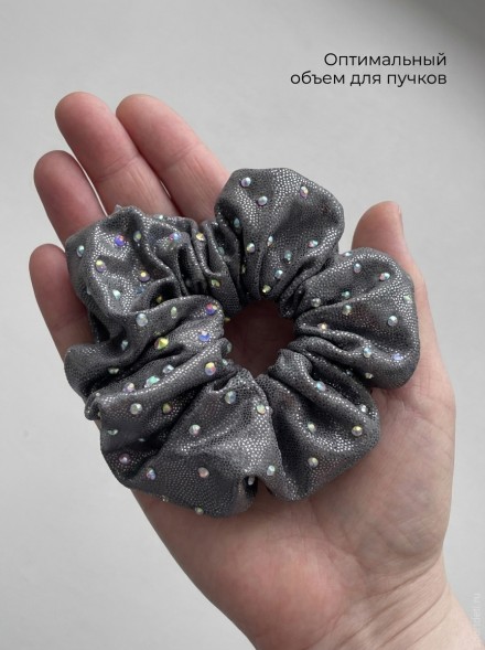 Резинка для волос со стразами для гимнастики и танцев, серебро