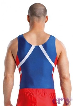 Комплект гимнастический &quot;Бриан&quot;(синий купальник и красные шорты).  Арт.89787/4. 